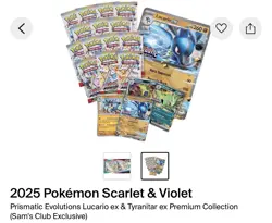 2025 Pokemon Scarlet & Violet Prismatic Evolutions Lucario & Tyranitar Sams Club - Image 2