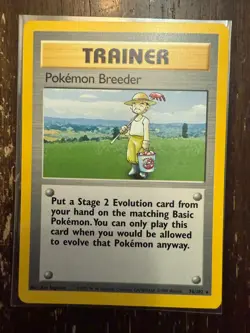 Pokemon Breeder 76/102 Shadowless Base Set Trainer Vintage TCG VLP Matt - Image 1