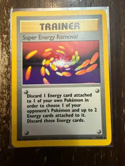 SUPER ENERGY REMOVAL SHADOWLESS RARE TRAINER | Pokemon Base Set #79 NM Matt - Image 1