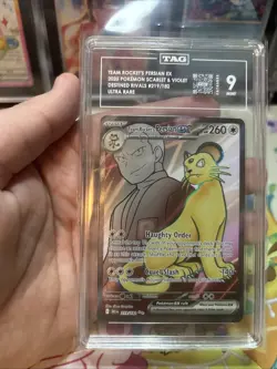 Pokemon Team Rocket’s Persian ex 219/182 Destined Rivals Full Art TAG 9 Mint - Image 4