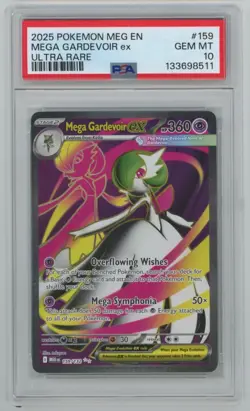 2025 Pokemon Mega Evolution Mega Gardevoir ex Ultra Rare #159 159/132 PSA 10 - Image 1