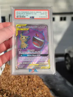 Pokemon Gengar & Mimikyu GX Team Up Full Art #164 PSA 10 Gem Mint - Image 1