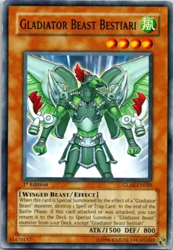 Gladiator Beast Bestiari GLAS-EN020 Yu-Gi-Oh! 1st Edition Light Play - Image 1