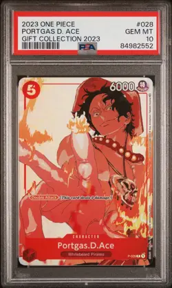 2023 One Piece Portgas D. Ace PSA 10 GEM MINT | Gift Collection Alt Art #028 - Image 1
