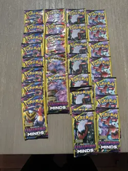 28 Pokemon Sun And Moon Unified Minds 3 Card Booster Pack W Display Box - Image 2