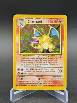 Charizard 4/130 - Base Set 2 Holo Rare - Pokemon Card - DMG/ALTERED - Image 1
