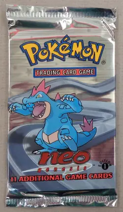 POKEMON CARDS Sealed Booster Pack: NEO GENESIS, 2000, Unweighed, FIRST EDITION - Image 1