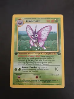 Venomoth 29/64 Jungle 1st Edition Non-Holo Pokemon Card LP - Image 1