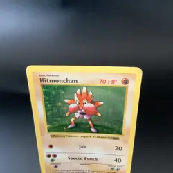 Hitmonchan Base Set Holo Shadowless Rare 7/102 LP Vintage Pokemon TCG Card - Image 2