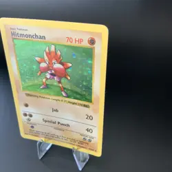 Hitmonchan Base Set Holo Shadowless Rare 7/102 LP Vintage Pokemon TCG Card - Image 4