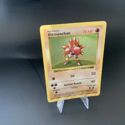 Hitmonchan Base Set Holo Shadowless Rare 7/102 LP Vintage Pokemon TCG Card - Image 5