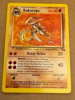 Kabutops 24/62 Fossil Unlimited Regular Pokemon Card NM - Image 1