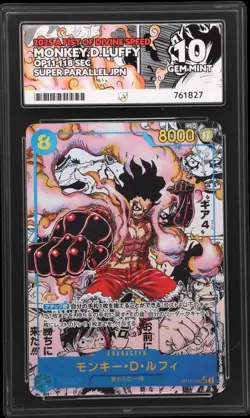 One Piece Card OP11-118 Luffy SEC Manga Parallel Fist Divine Speed JP (ACE 10) - Image 2