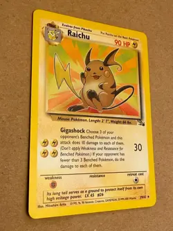 Raichu 29/62 Fossil Unlimited Regular Pokemon Card NM - Image 2