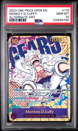 2023 Monkey D. Luffy One Piece OP05-119 Gear 5 Alternate Art Card PSA 10 - Image 1