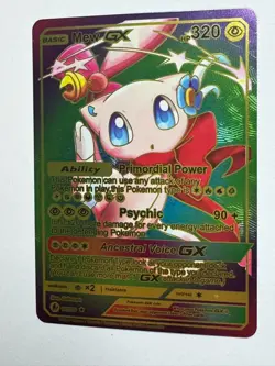 Pokemon Mew GX RAINBOW DISPLAY Card MINT CONDITION - Image 1