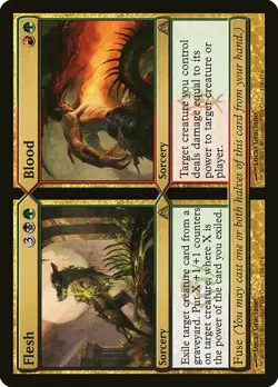 1x Flesh // Blood - NM English MTG - Dragon's Maze - Image 1