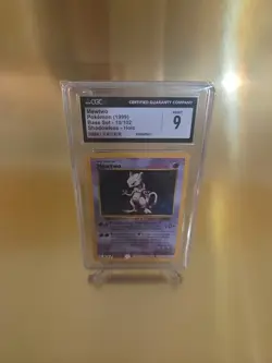 Mewtwo 10/102 Shadowless Holo Rare CGC 9 - Base Set Pokemon TCG 1999 Clean! - Image 1