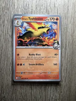 Pokemon Destined Rivals NON-Holo Ethan's Typhlosion - 034 - PRERELEASE EXCLUSIVE - Image 1