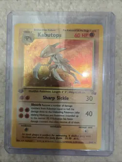 Pokemon TCG Kabutops 9/62 Fossil Holo Rare 1st Edition WOTC Vintage - Image 1