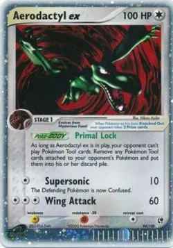 Moderately Played, English Pokemon Holo Aerodactyl EX - 94/100 - Rare Holo EX EX - Image 1