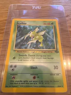 Pokemon TCG Jungle Set Unlimited Scyther #10/64 Holo VTG WOTC 1999 Pokemon - Image 1