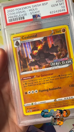 Coalossal Holo PSA 10 Pokemon 2020 SWSH Black Star Promo #024 Prerelease Staff - Image 2