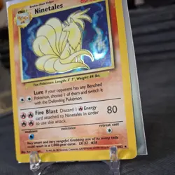 Pokemon TCG 1999 Base Set Ninetales 12/102 Holo Rare Vintage WotC MP - Image 2