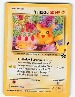 _____'S PIKACHU 24 CELEBRATIONS: CLASSIC COLLECTION POKEMON NM - Image 2