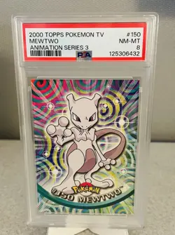 MEWTWO 2000 Topps Pokemon TV Animation Series 3 PSA GRADED 8 (VINTAGE) - Image 1