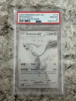 2025 POKEMON RESHIRAM WHITE FLARE 173/086 PSA 10 - Image 1