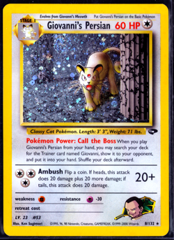 Pokemon TCG Giovanni's Persian 8/132 Gym Challenge Holo🔥 - Image 1