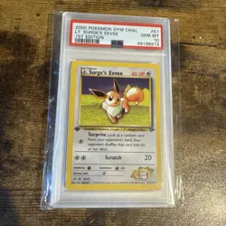 2000 Pokemon Lt. Surge’s Eevee 1st Edition Gym Challenge #51 PSA 10 - Image 1