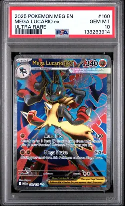 Mega Lucario Ex 160 PSA 10 & Mega Venusaur 155 PSA 9 Pokemon Bundle - Image 1