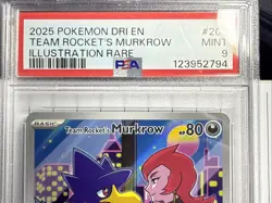 2025 Pokemon DRI EN TEAM ROCKETS MURKROW #200 PSA 9 MINT Illustration Rare - Image 2