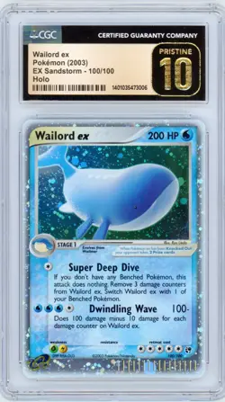 Pokemon Wailord ex EX Sandstorm Holo Rare #100 CGC PRISTINE 10 - Image 1