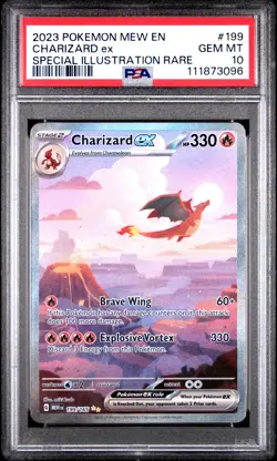 2023 Pokemon Mew EN-151 Charizard EX Special Illustration Rare PSA 10 #199 - Image 1
