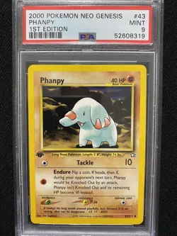 2000 Pokemon Neo Genesis 1st Edition Phanpy 43/111 PSA 9 Mint - Image 1