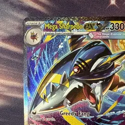 Mega Sharpedo EX 127/094 Me02: Phantasmal Flames SIR Pokemon NO WHITENING +Extra - Image 2