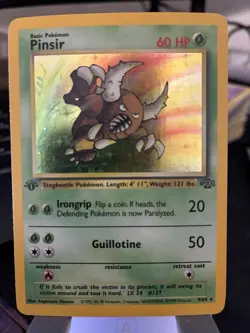 Pokemon Pinsir 1st Edition Jungle 9/64 Holo Rare LP WOTC 19999 - Image 1