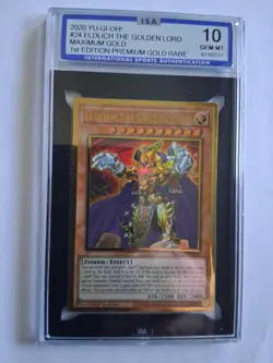 2020 YU-GI-OH! MAXIMUM GOLD 1ST ED #EN024 ELDLICH THE GOLDEN LORD PSA 9 - Image 1