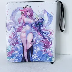 Yae Miko Floral Wedding Card Binder 3-Ring Anime Waifu Redemption 10 in Folder - Image 2