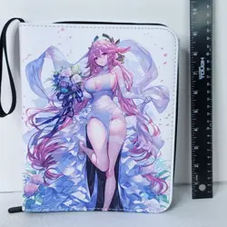 Yae Miko Floral Wedding Card Binder 3-Ring Anime Waifu Redemption 10 in Folder - Image 3