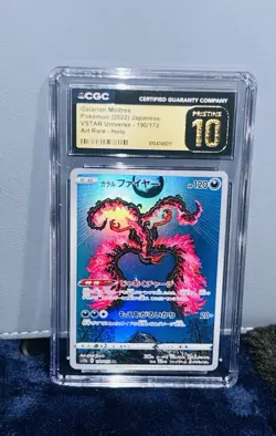 CGC 10 PRISTINE Japanese Galarian Moltres 190/172 VSTAR Universe Pokemon Card - Image 1