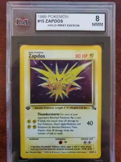 Zapdos 1st Edition Fossil Holo Pokemon Card Base WOTC PSA BGS KSA 8 NM - Image 1