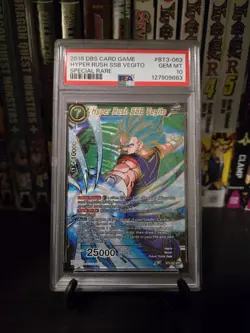 Hyper Rush SSB Vegito SPR BT3-063 PSA 10 - Gem Mint Dragon Ball Super Card Game - Image 1