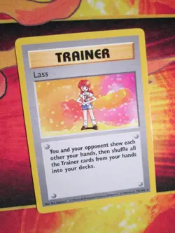 LP (Shadowless) Pokemon LASS Card BASE Set 75/102 Non-Holo Rare Trainer WOTC - Image 1