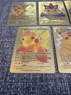 Set of 5 Mixed Pokemon - Pikachu Gold Foil Cards NM/M - Image 2