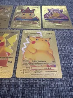 Set of 5 Mixed Pokemon - Pikachu Gold Foil Cards NM/M - Image 3