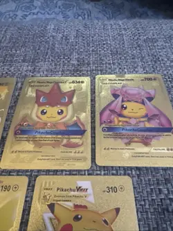 Set of 5 Mixed Pokemon - Pikachu Gold Foil Cards NM/M - Image 4